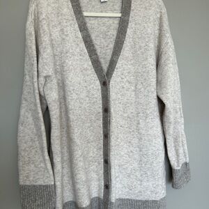 Athleta Heathered Gray and Cream Cardigan